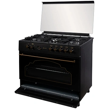 картинка Плита кухонная газо-электрическая Axeldorf FG-091-2 Retro Black  являющийся официальным дистрибьютором в России 