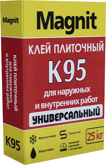 картинка Kлей плиточный Magnit K95 универсальный 25кг (50)  являющийся официальным дистрибьютором в России 