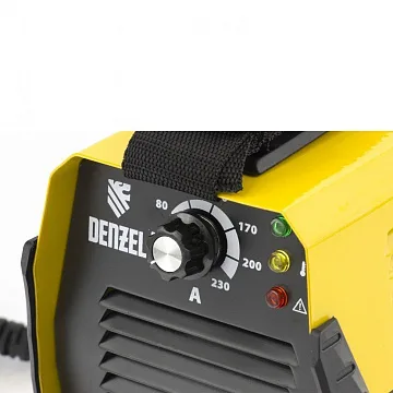 картинка Аппарат инвертор дуговой сварки DS-230 Compact 230 A ПВ 70%, диам.эл 1,6-5 мм Denzel 94374  являющийся официальным дистрибьютором в России 