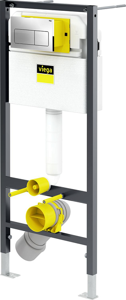 картинка Сет для унитаза Prevista Dry,Visign for life с кнопкой Life 5 хром 792824 Viega 