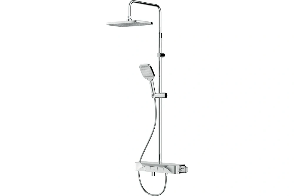 картинка Душевая система с ванно-душевым смесителем-полкой и термостатом AM/PM F078F300 Func 