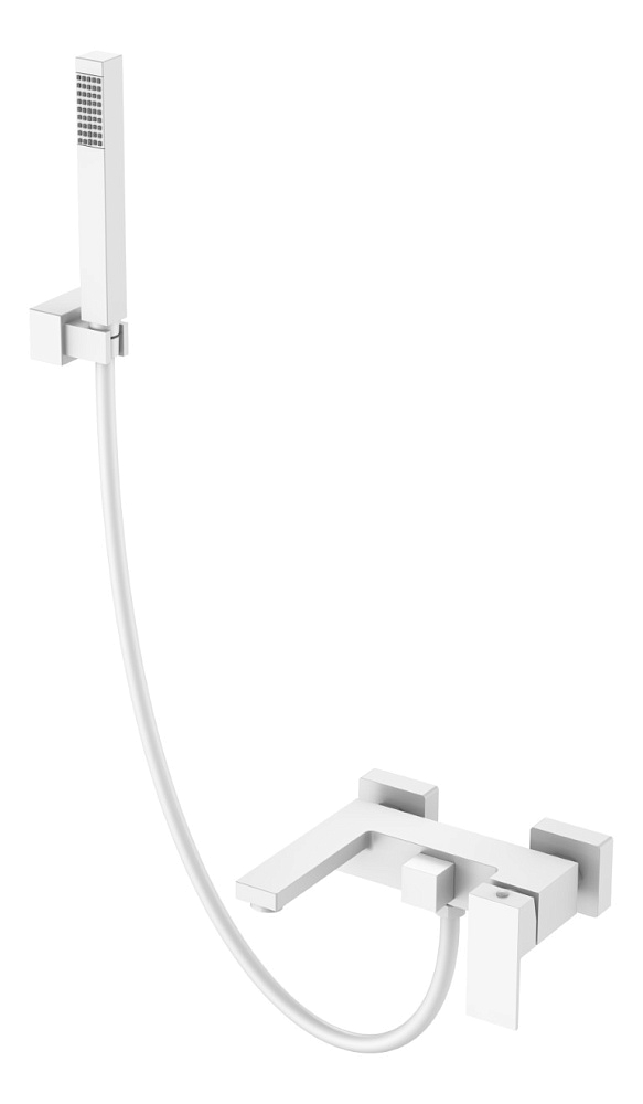 картинка Смеситель для ванны с душем Qubic Matt White 473-MW Boheme 