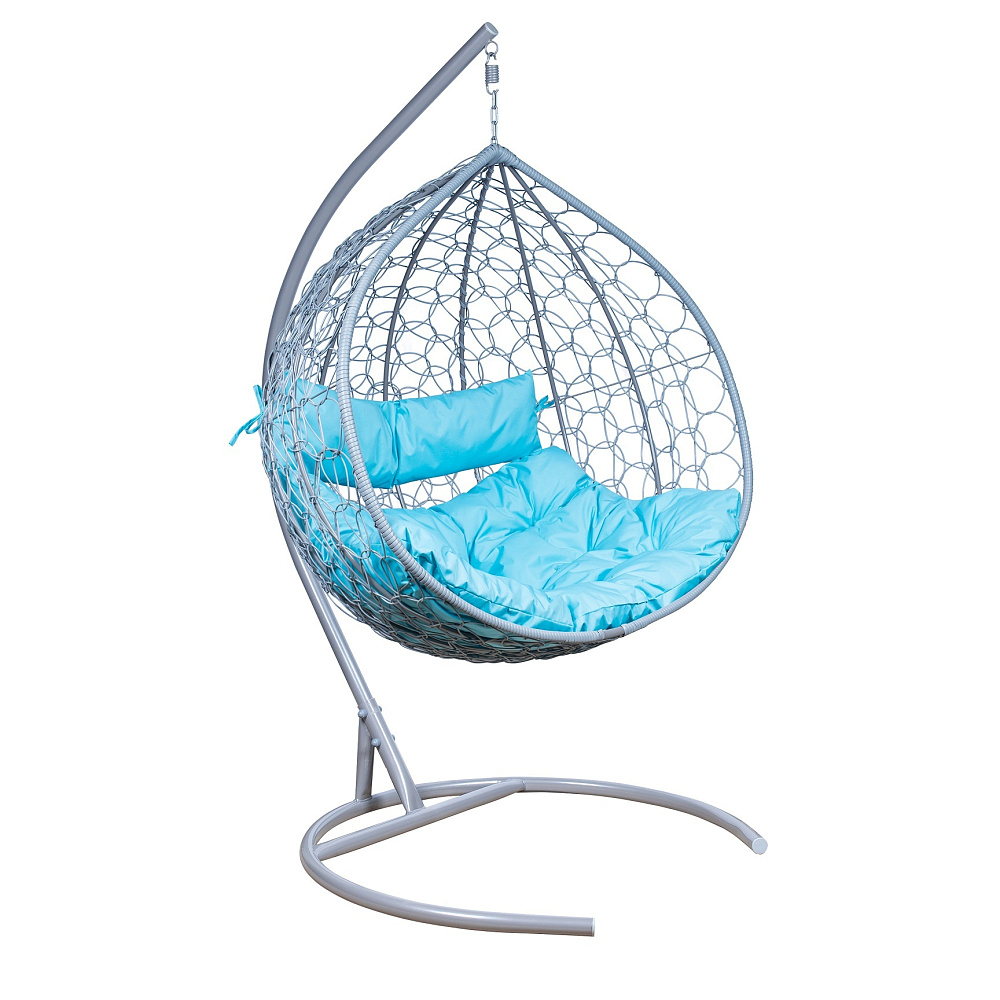 картинка Кресло подвесное Leset Бали (каркас серый металлик, подушка бирюза яркая) 