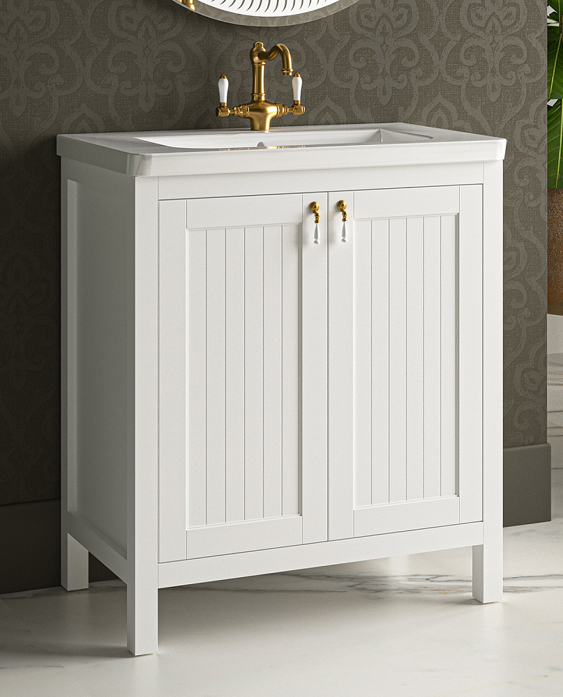 картинка Тумба Адель 80 1 ящ белая эмаль ум. The Gap Unik 80 Misty 