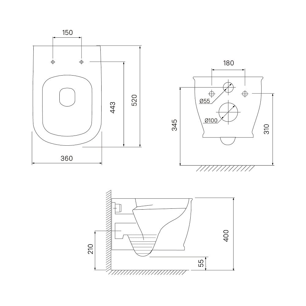 картинка Унитаз подвесной безободковый Oxford OXFRDSEi25 Iddis 