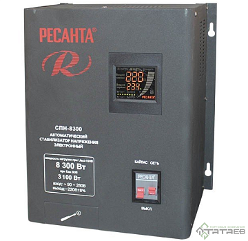 картинка Стабилизатор Ресанта СПН-8300 90-260В 8,3кВт  являющийся официальным дистрибьютором в России 