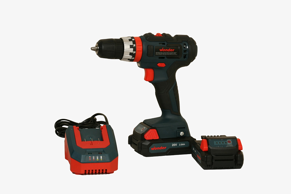 картинка Дрель ударная аккумуляторная в кейсе 20В 2Ач Wonder J0Z-WYT01A-18Li 