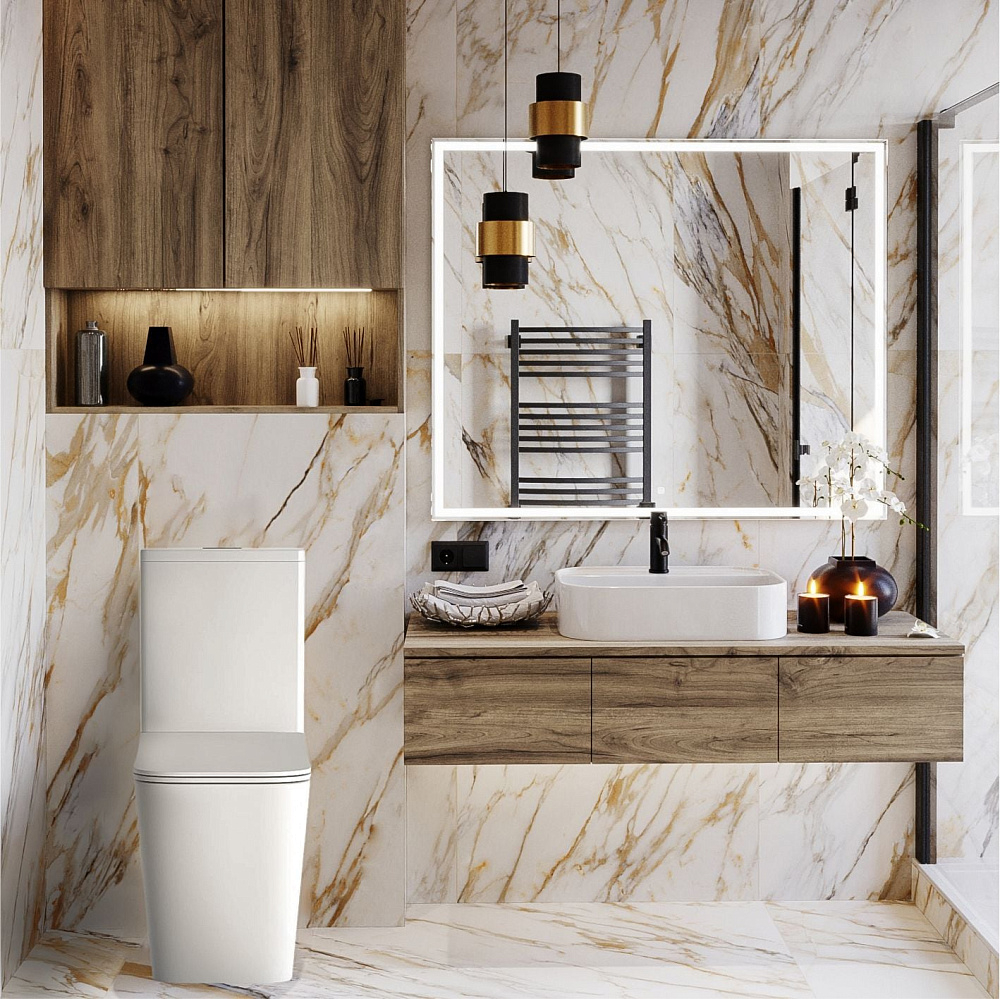 картинка Унитаз Cube 3 с крышкой Soft-close безободковый Sole 