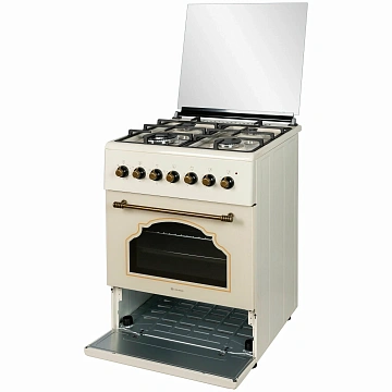 картинка Плита кухонная газо-электрическая Axeldorf FG-061-3 Retro White  являющийся официальным дистрибьютором в России 