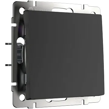 картинка Выключатель одноклавишный черный матовый WL 08-SW-1G W1110008 Werkel 029851  являющийся официальным дистрибьютором в России 