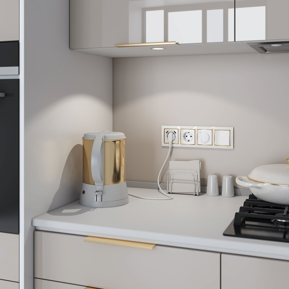 картинка Выключатель одноклавишный белый WL01-SW-1G W1110001 Werkel 028643 051138 