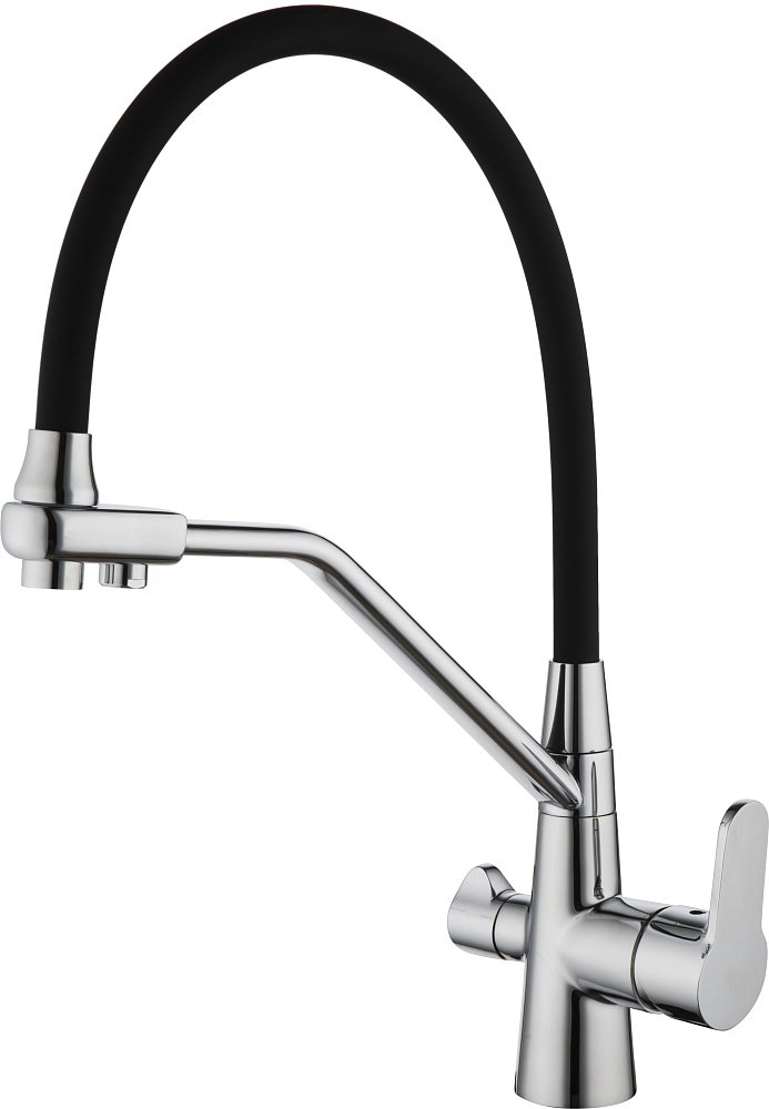 картинка Смеситель для кухни D&K Rhein.Marx с подключением к фильтру гибкий излив хром D&K DA1391901 