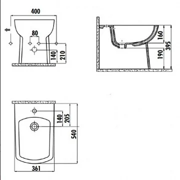 картинка Биде Lara LR500-00CB00E-0000 Creavit  являющийся официальным дистрибьютором в России 