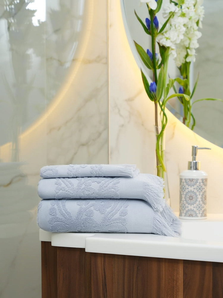 картинка Полотенце Arya с бахромой 50*90 Isabel Soft серый 