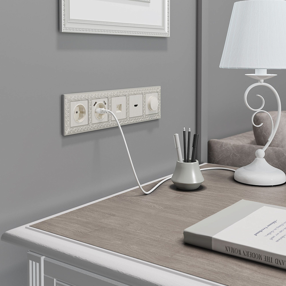 картинка Рамка на 5 постa жемчужный WL07-Frame-05 Antik Werkel 031786 