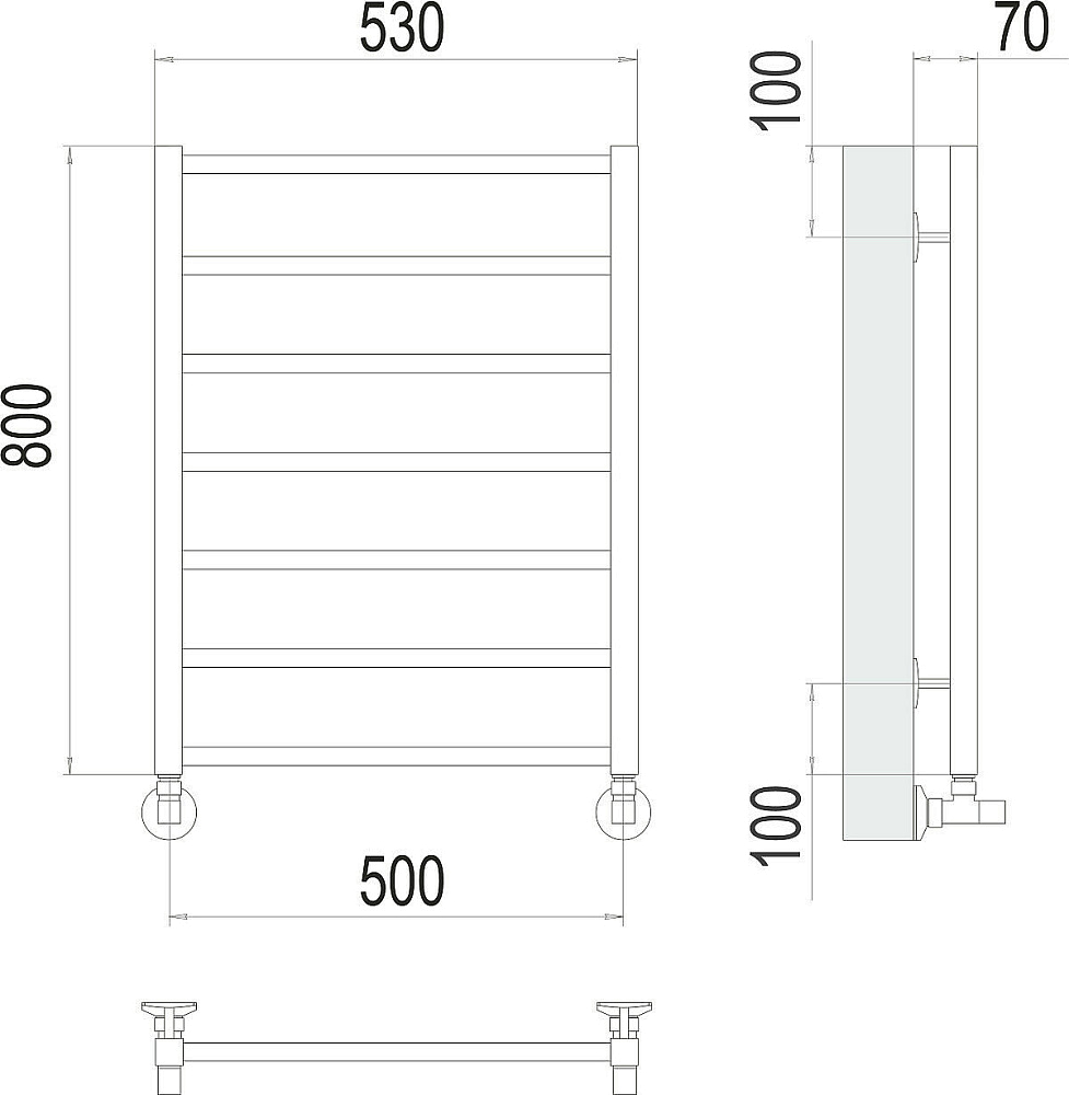 картинка Полотенцесушитель Terminus Контур П7 500*800 