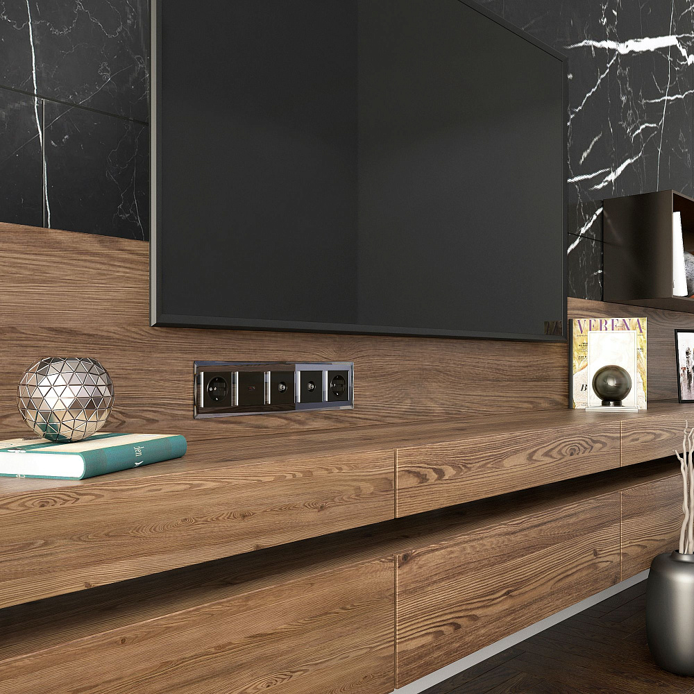 картинка Рамка на 5 поста черный Diamant WL08-Frame-05 030761 