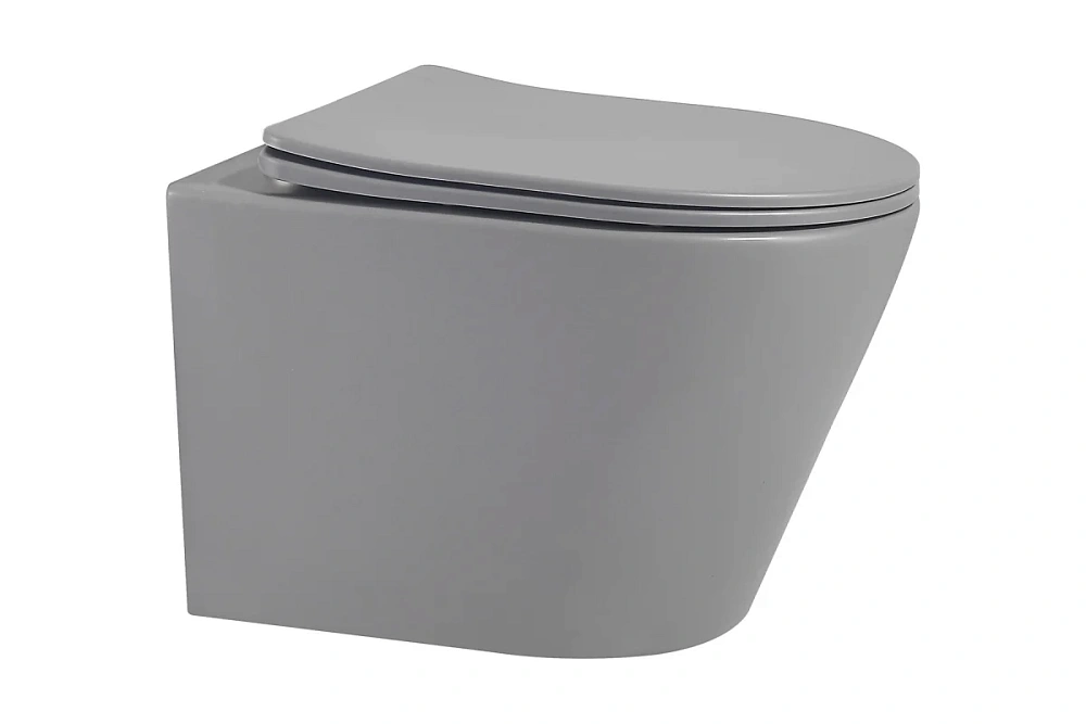 картинка Унитаз Bequem подвесной серый матовый безободковый AC1102MG Abber 