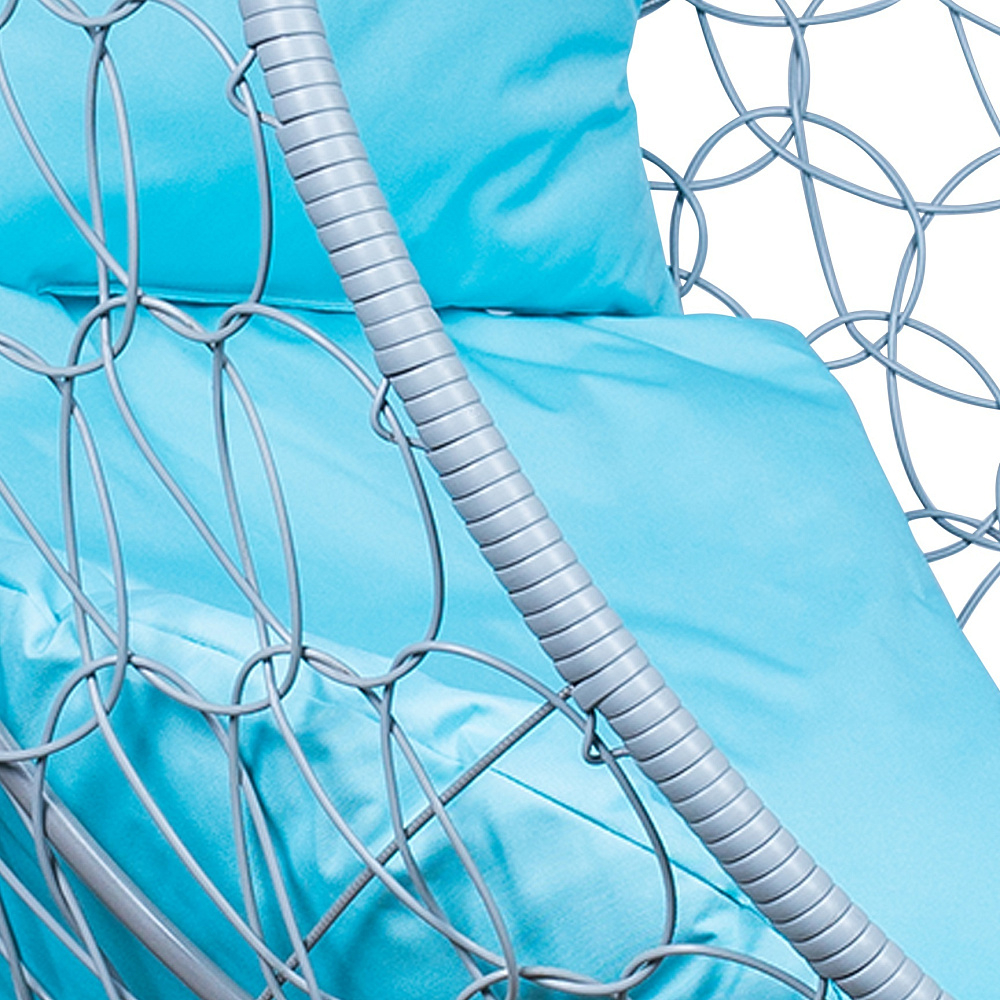 картинка Кресло подвесное Leset Ажур (каркас серый металлик, подушка бирюза яркая) 