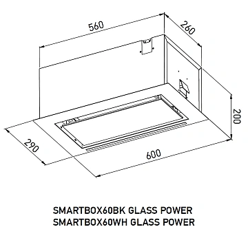 картинка Вытяжка полновстраиваемая SmartBox60BK Power 