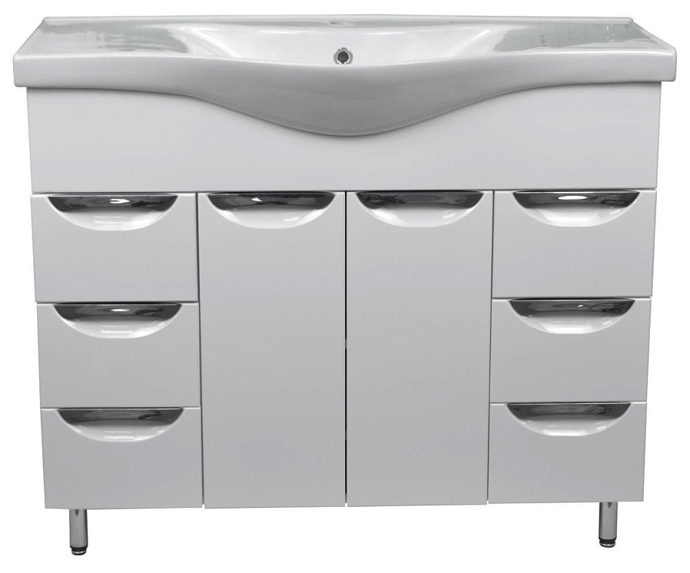 картинка Тумба Стиль 100/6 с раковиной Basic 100 Loranto 