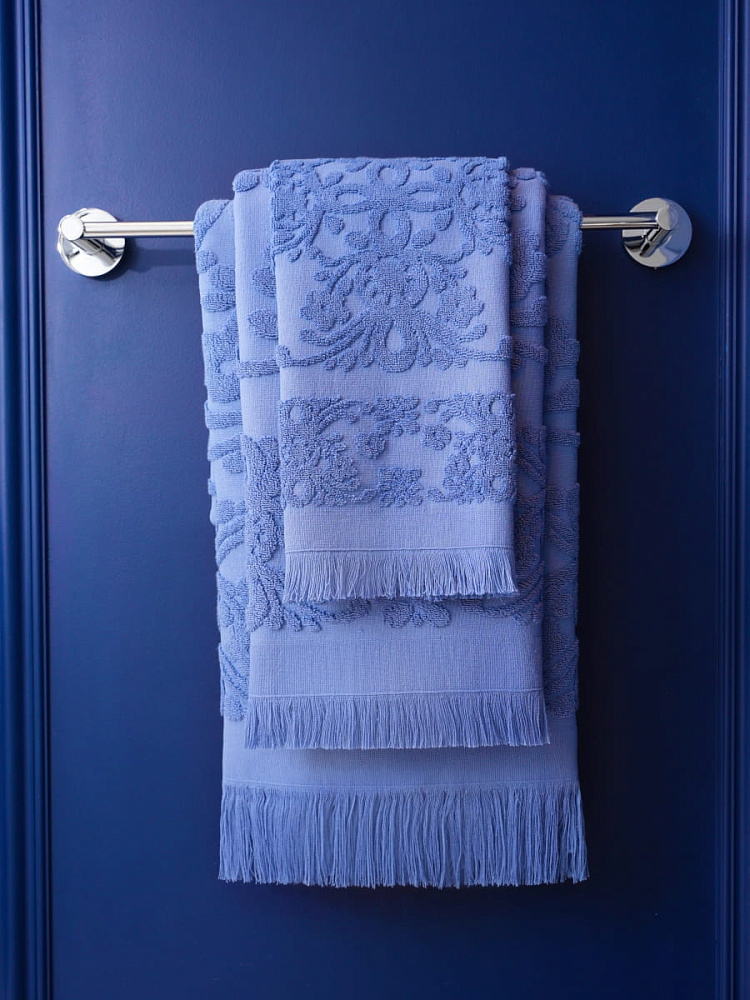 картинка Полотенце Arya с бахромой 70*140 Isabel Soft голубой 