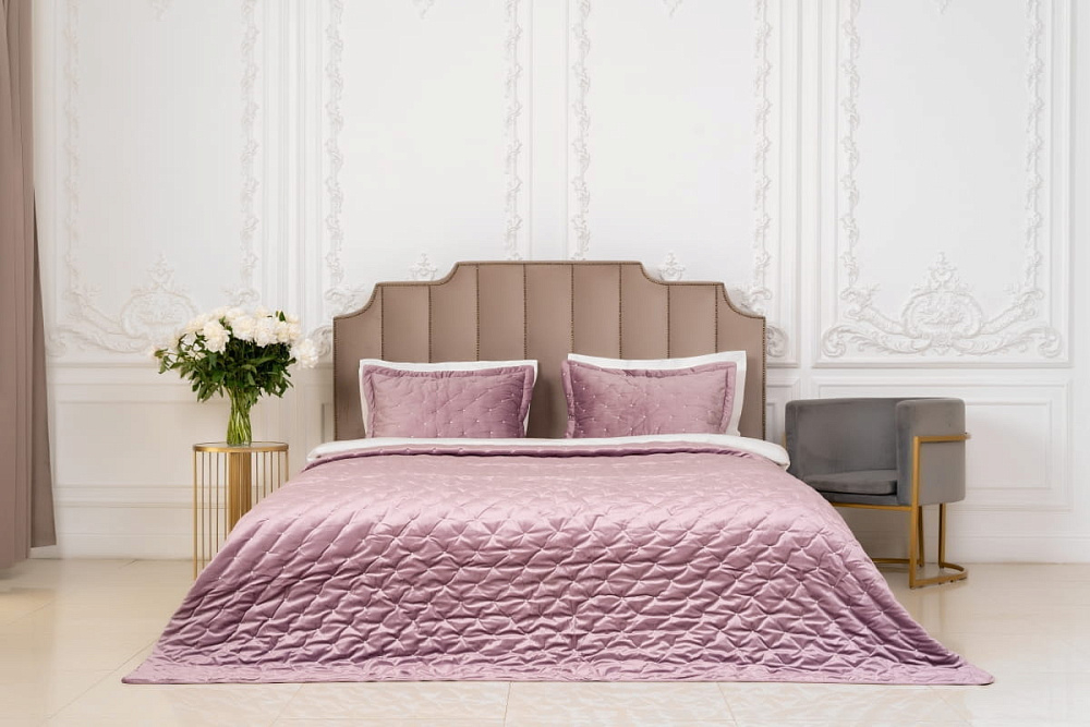 картинка Покрывало Arya Бархат 250*260 - 2(50*70+5) Ansel сиреневый 