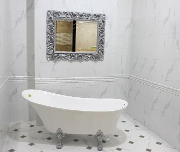 картинка Бордюр керамический Calacatta 83153-LA 10*30см  являющийся официальным дистрибьютором в России 