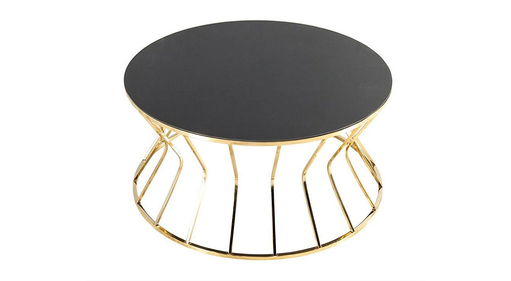 картинка Стол журнальный Kum Saati Coffee Table Gold Bronze Mirror Weltew 