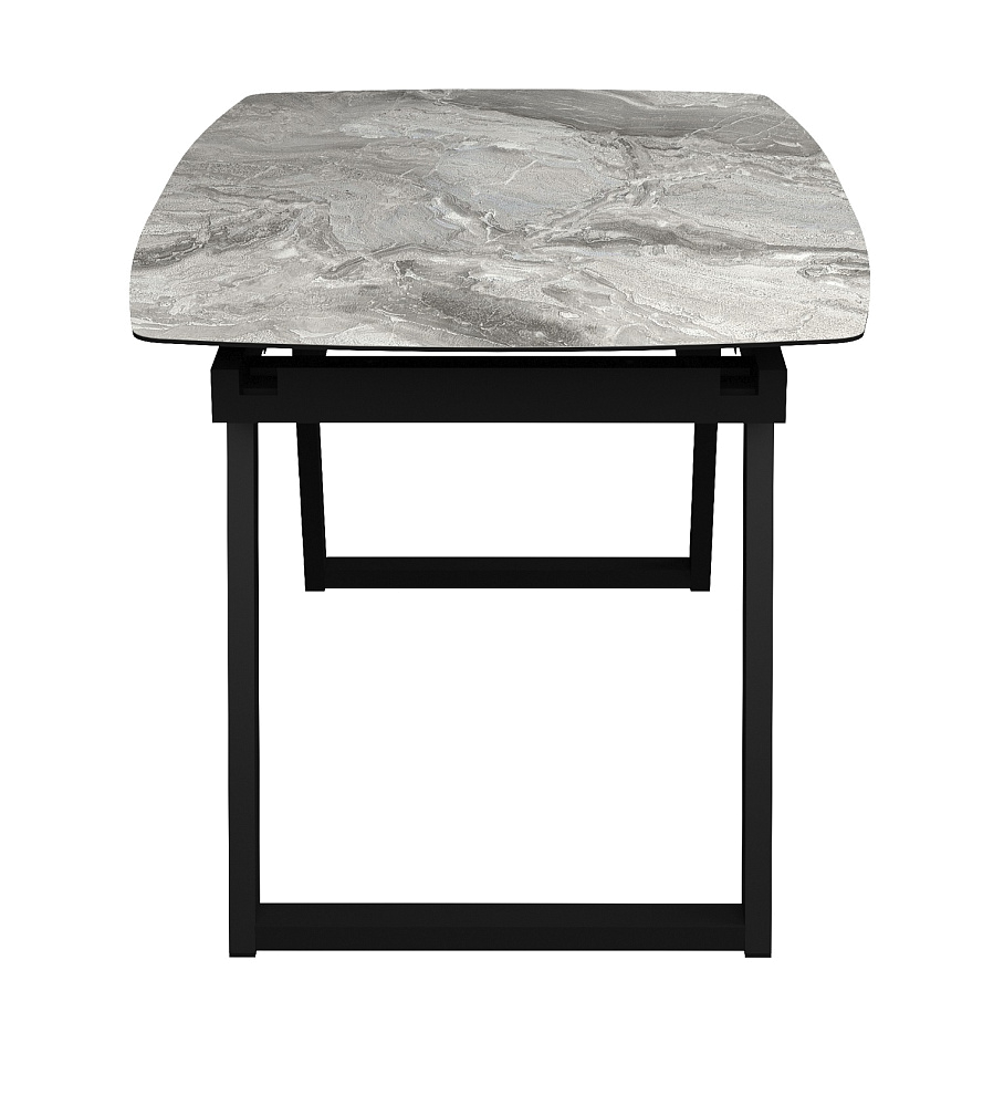 картинка Стол Майнц МДФ/пластик 1400(1900)*850 Грей Стоун /черный 