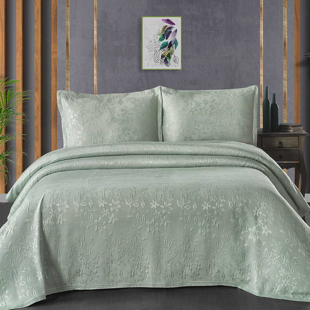 картинка Покрывало Arya жаккард 220*230 Sarah зеленый 