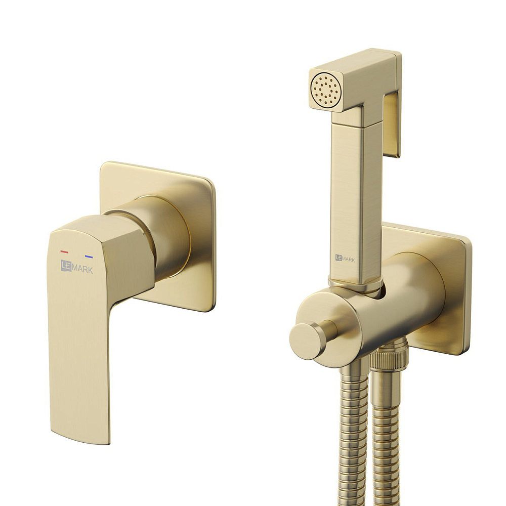 картинка Смеситель с гигиеническим душем встраиваемый Ursus монолитный Lemark LM7219BG 