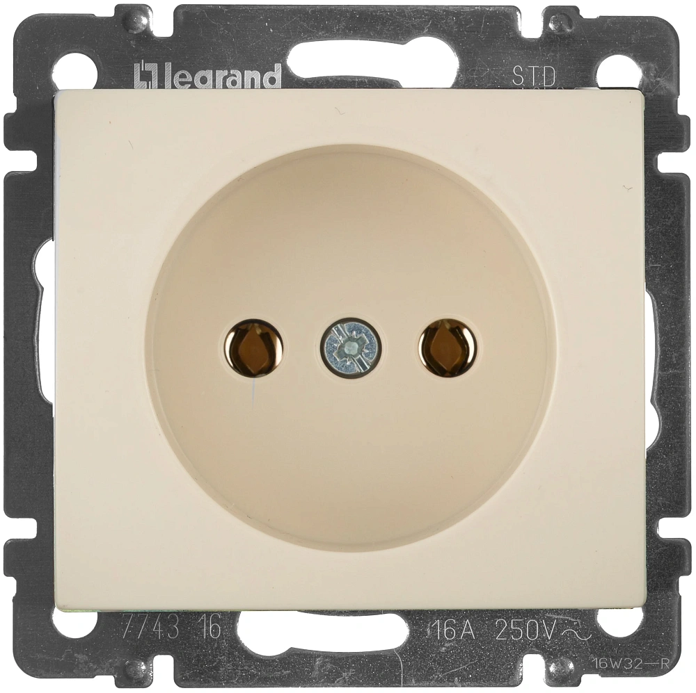 картинка Розетка без заземления слоновая кость 77 43 16 