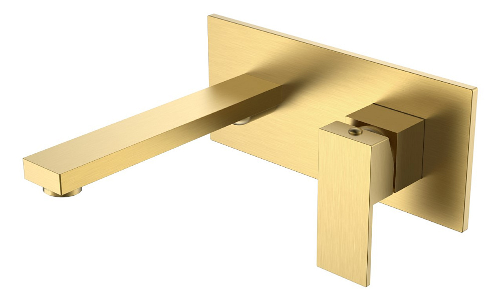 картинка Смеситель для умывальника из стены Qubic Matt Gold 475-MG Boheme 