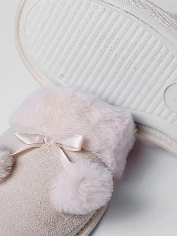 картинка Тапочки Arya женские Pompom 40 бежевый 