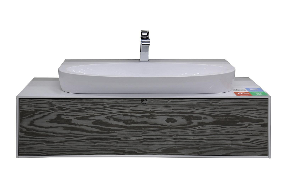 картинка Тумба Genesis 120 подвесная миллениум серый с раковиной Escape 90 GEN0112MG Aqwella 