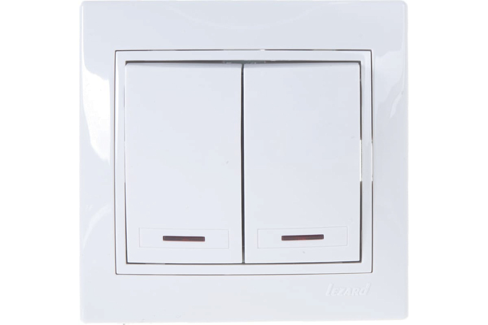 картинка Выключатель Lezard 2-кл белый с/п 701 0202 112 