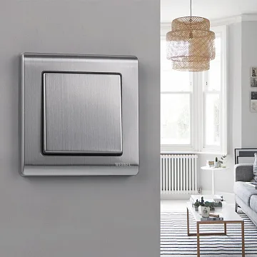 картинка Выключатель одноклавишний глянцевый никель WL 02-SW-2G LED Werkel 028842  являющийся официальным дистрибьютором в России 