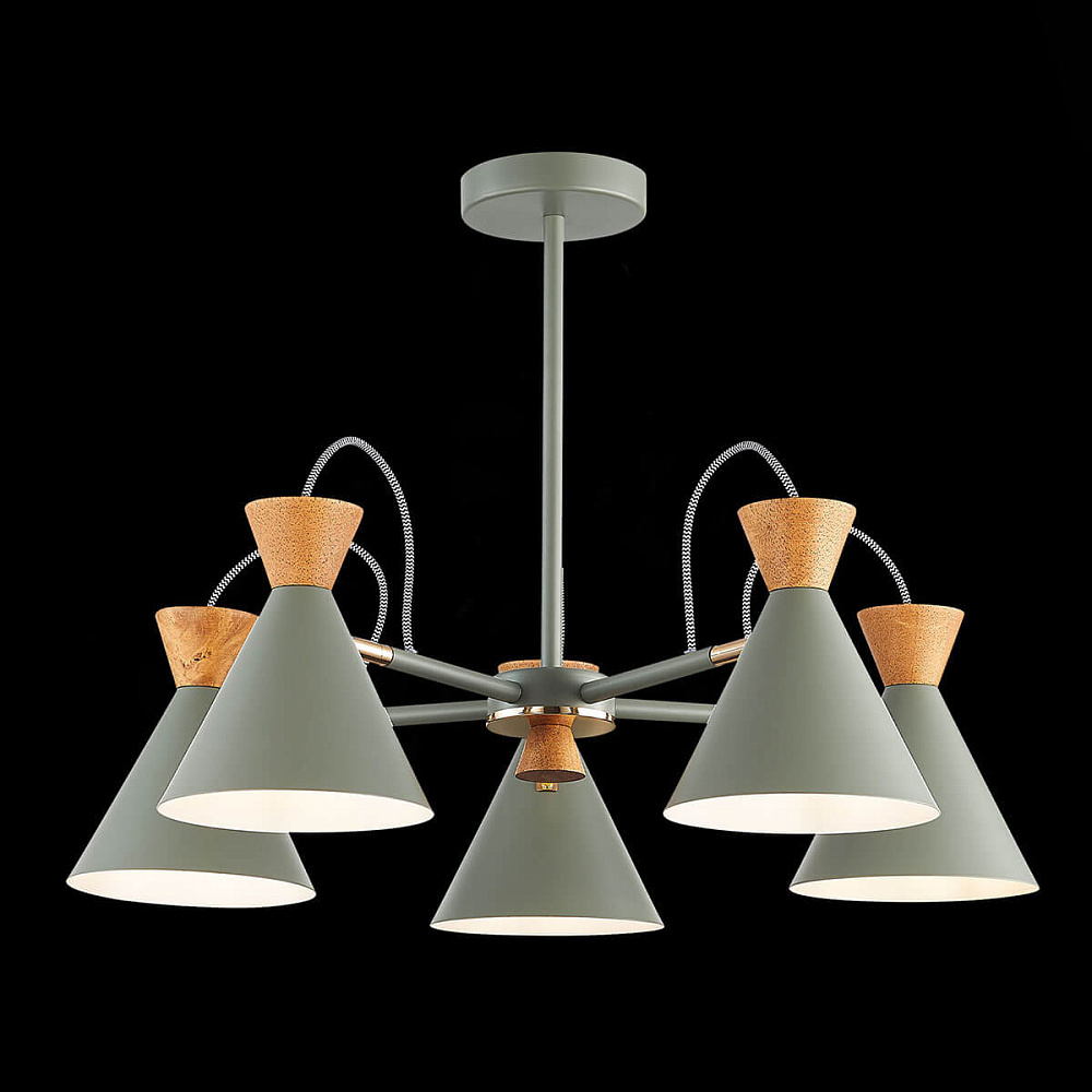 Люстра ST-Luce SLE125112-05 потолочная Серый /Золото/Темное дерево от гипермаркета ТАТАЕВ