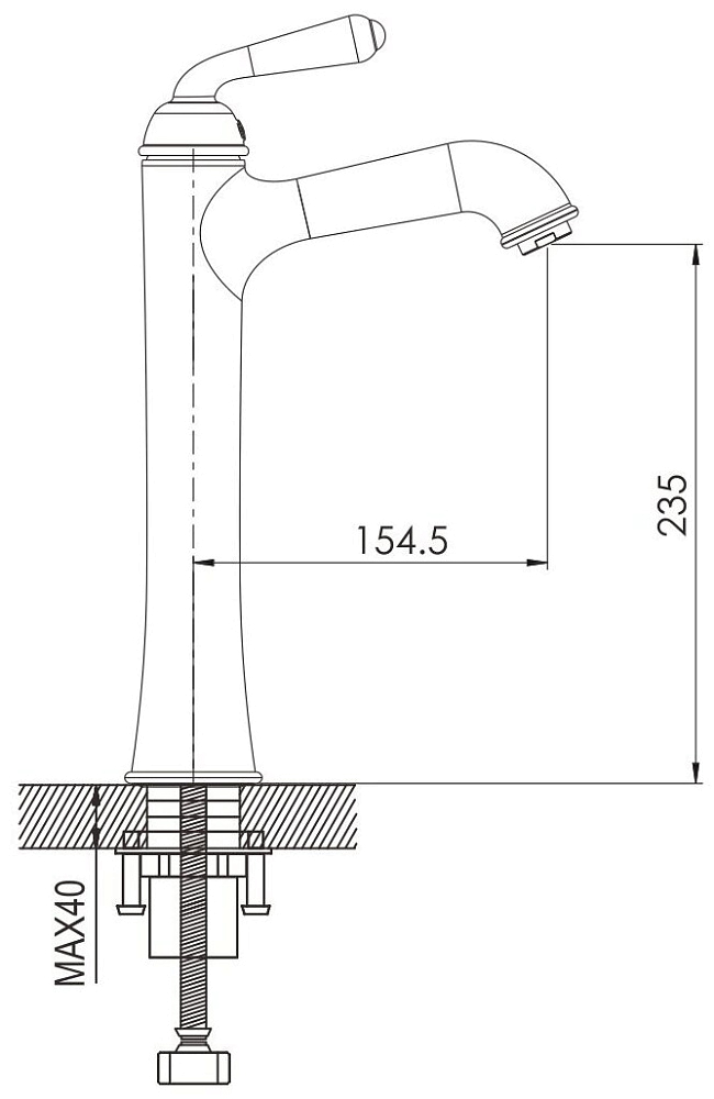 картинка Смеситель для раковины R0211Q Rose 