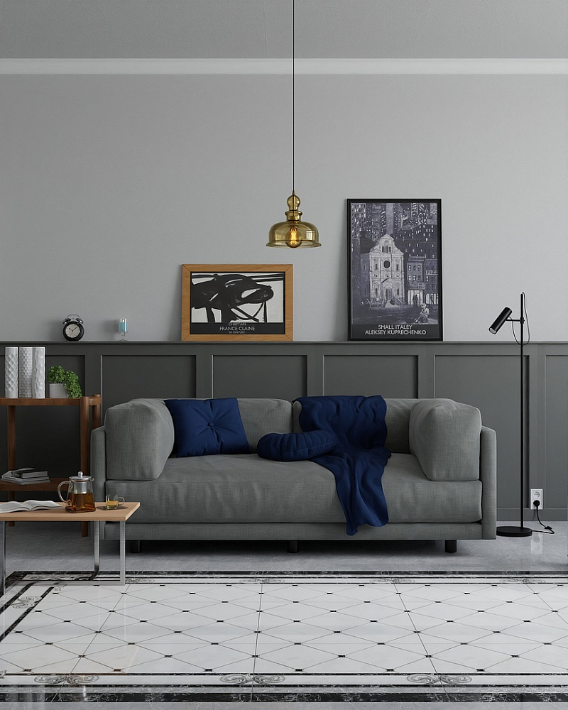 картинка Керамогранит OHS 6432В-2 Grey д/пола бордюр 60*60см 