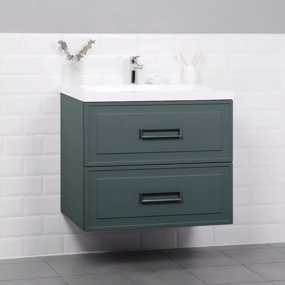 картинка Тумба Пин 75 подвесная Авокадо с раковиной Алиса 75 Даниэла-Аква 