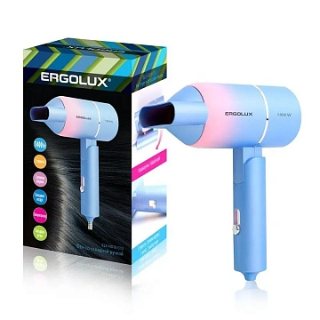 картинка Фен Ergolux ELX-HD10-C13 Голубой/розовый 1400Вт 