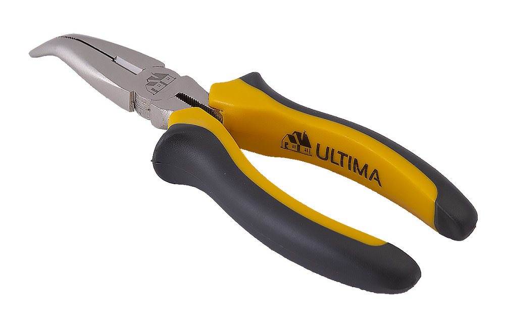 картинка Длинногубцы Ultima 200мм изогнутые двухкомпонентные рукоятки 
