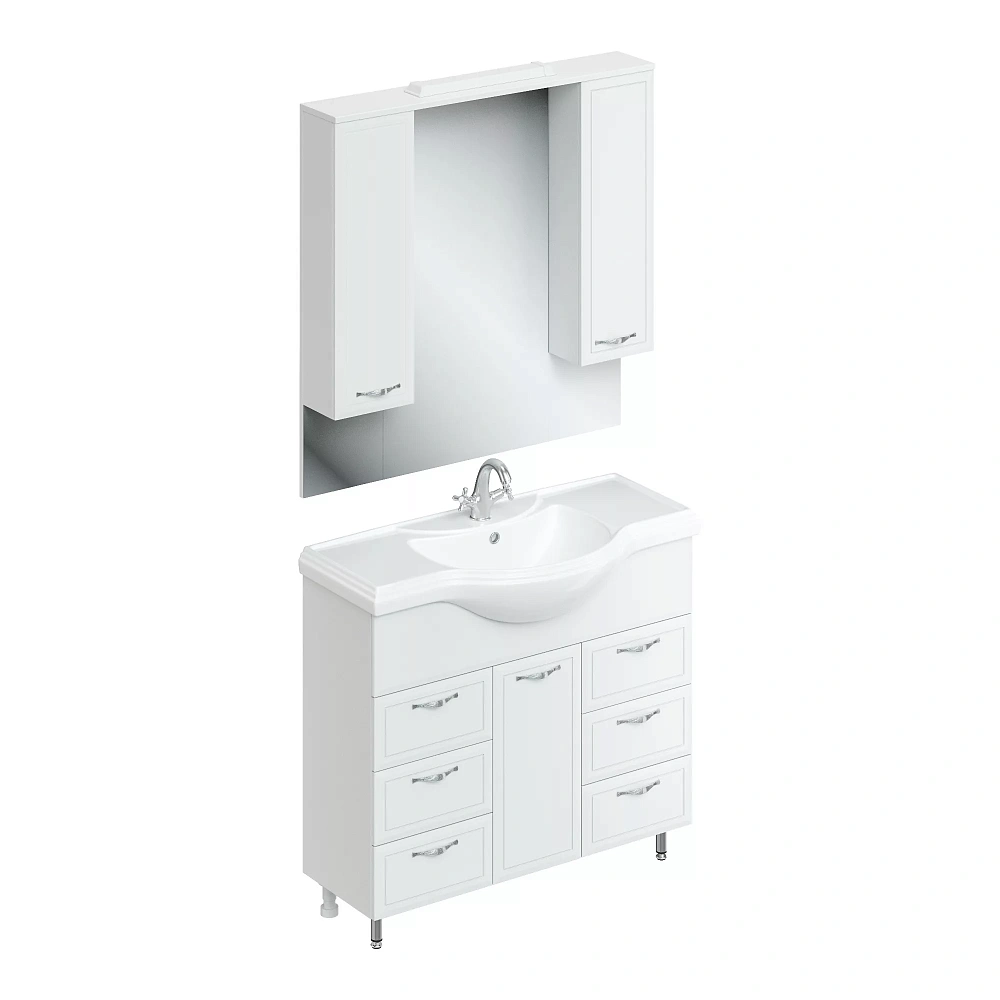 картинка Комплект Люкс 105 белый хром с ум. Классик 105 Л-105 бел, З-105 бел, хром Даниэла-Аква 