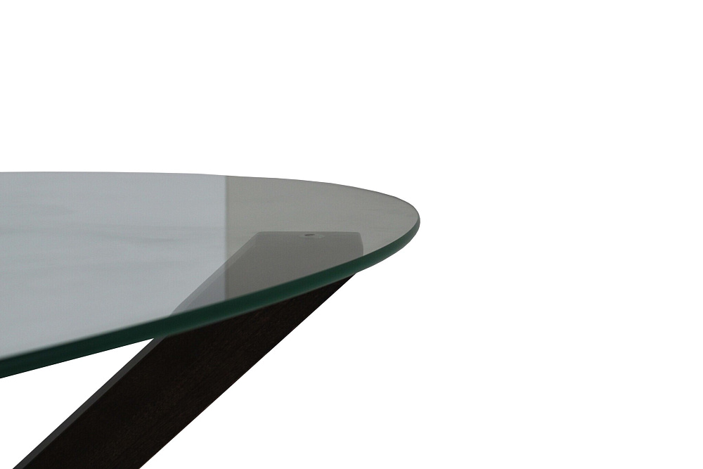 картинка Стол Лорето Овал стекло/массив 1650*1000 Белый 