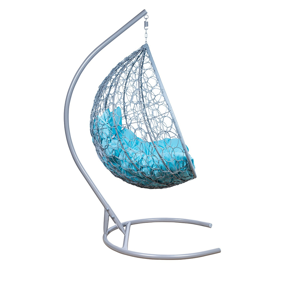 картинка Кресло подвесное Leset Бали (каркас серый металлик, подушка бирюза яркая) 