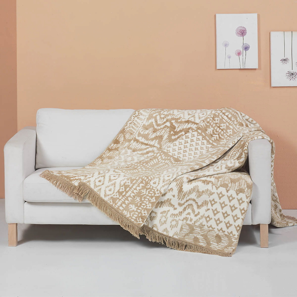 картинка Плед Arya хлопок 150*200 Sambra кремовый 