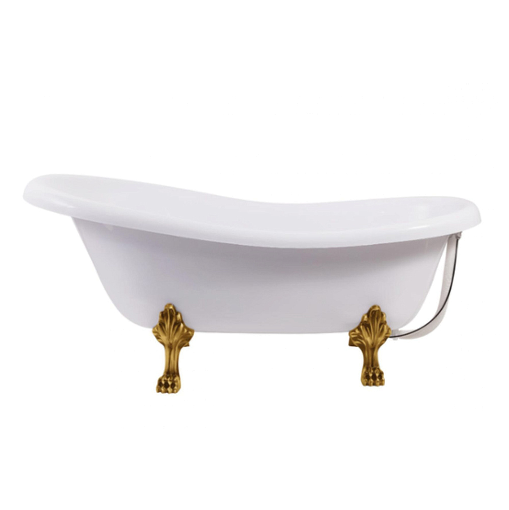 картинка Ванна керам. Эдельвейс белая каменная ножки золотые (170*82,7*75) 