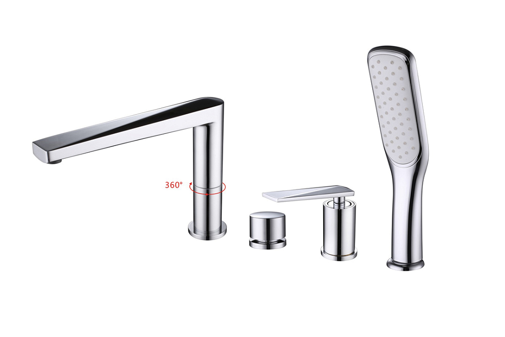 картинка Смеситель врезной на борт ванны Venturo хром 370 Boheme 